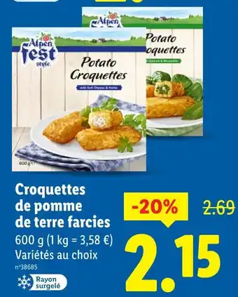 Lidl Alpen Fest Croquettes de pomme de terre farcies offre