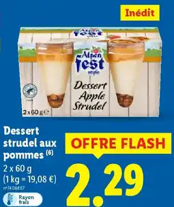 Lidl Dessert strudel aux pommes offre
