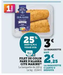 U Express Cite Marine Filet de Colin Pane d'Alaska offre