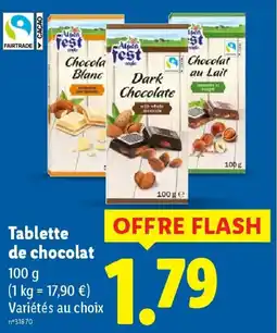Lidl Tablette de chocolat offre