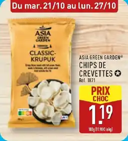 ALDI Asia green garden chips de crevettes offre