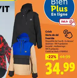 Lidl CRIVIT Veste de ski freeride offre