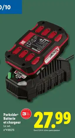 Lidl PARKSIDE 3 Batterie et chargeur offre