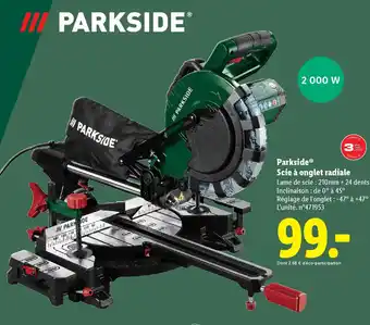 Lidl PARKSIDE Scie à onglet radiale offre