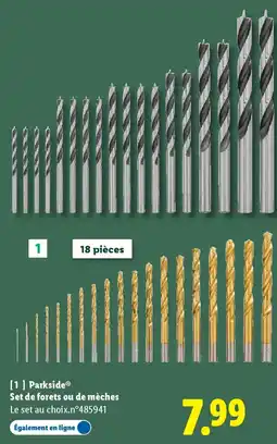 Lidl PARKSIDE Set de forets ou de mèches offre