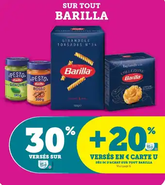U Express BARILLA Sur tout offre