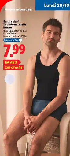 Lidl ESMARA Men Débardeurs côtelés homme offre