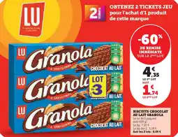U Express LU Biscuits chocolat au lait granola offre