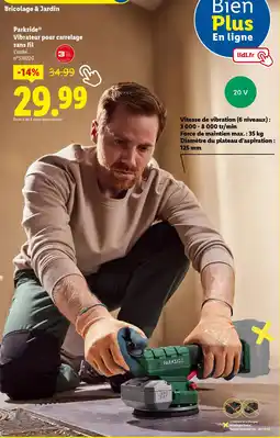 Lidl PARKSIDE Vibrateur pour carrelage sans fil offre