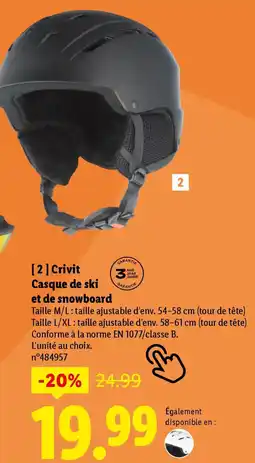 Lidl CRIVIT Casque de ski et de snowboard offre