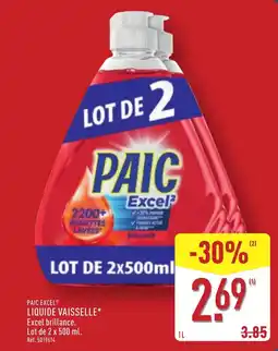 ALDI Paic excel liquide vaisselle offre