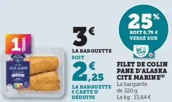 U Express Filet de colin pane d'alaska cite marine offre