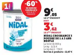 U Express Nidal croissance 3 poudre de 1 a 3 ans nestle offre