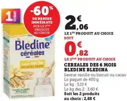 U Express Cereales des 6 mois bledine bledina offre