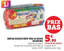U Express BLEDINA Repas bledichef des 12 mois offre