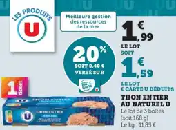 U Express U Thon entier au naturel offre