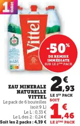 U Express VITTEL Eau minerale naturelle offre