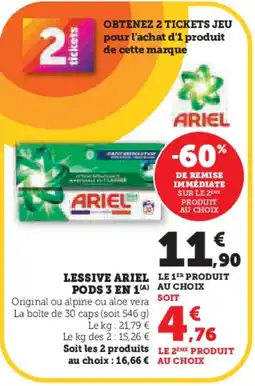 U Express ARIEL Lessive pods 3 en 1 offre