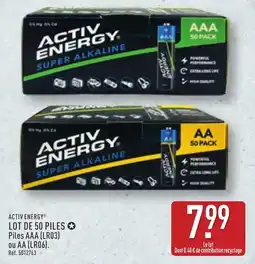 ALDI Activ energy lot de 50 piles offre