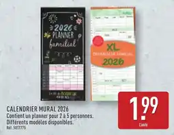 ALDI Calendrier mural 2026 offre