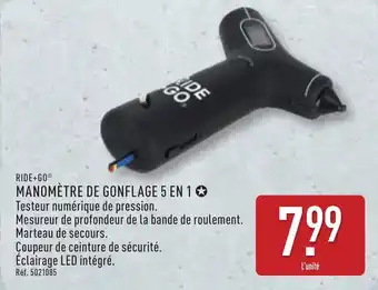 ALDI Ride+go manomètre de gonflage 5 en 1 offre