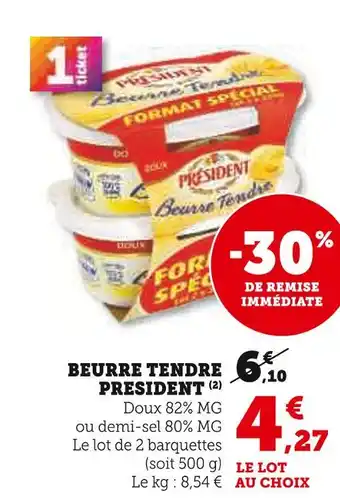 U Express Président Beurre Tendre offre