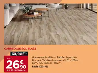 Gedimat Carrelage Sol Blaze offre