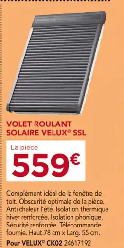 Gedimat VELUX Volet roulant solaire ssl offre