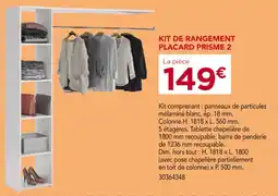 Gedimat Kit de rangement placard Prisme 2 offre