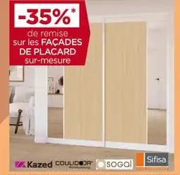 Gedimat 35% de remise sur les Façades de placard sur-mesure offre