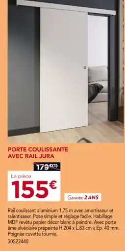 Gedimat Porte coulissante avec rail Jura offre