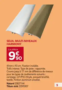 Gedimat HARMONY Seuil multi-niveaux offre