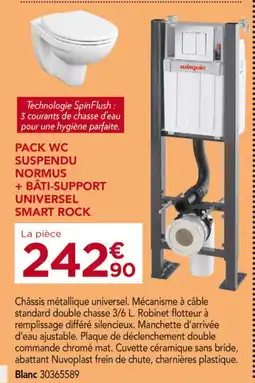 Gedimat Pack WC Suspendu Normus + Bâti-Support Universel Smart Rock offre
