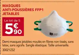 Gedimat Masques anti-poussières FFP1 jetables offre