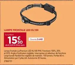 Gedimat Lampe frontale LED KL100 offre