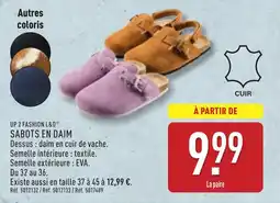 ALDI Up 2 fashion l&d sabots en daim offre