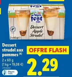 Lidl Alpen - dessert strudel aux pommes offre