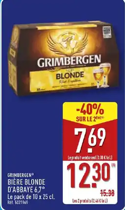 ALDI Grimbergen bière blonde d'abbaye 6,7° offre