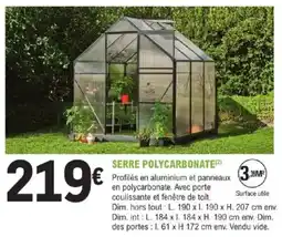 E.Leclerc Brico Serre polycarbonate offre