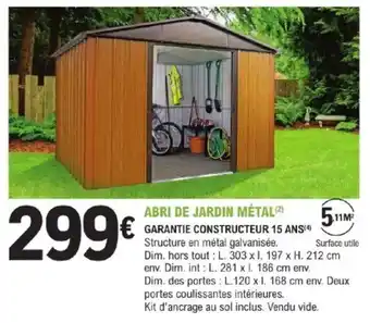 E.Leclerc Brico Abri de jardin métal offre