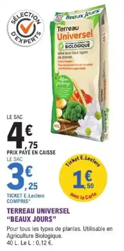 E.Leclerc Brico Terreau universel beaux jours offre