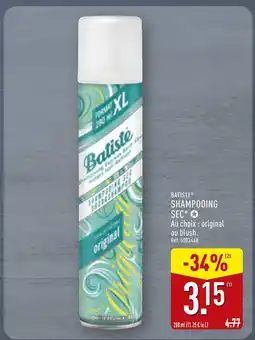 ALDI BATISTE Shampooing Sec Original offre