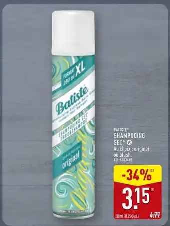 ALDI BATISTE Shampooing Sec Original offre