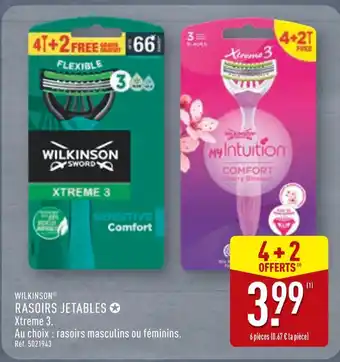 ALDI Wilkinson Rasoirs Jetables Xtreme 3 Sensitive Comfort offre
