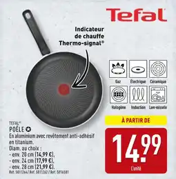 ALDI Tefal Poêle avec revêtement anti-adhésif en titanium offre