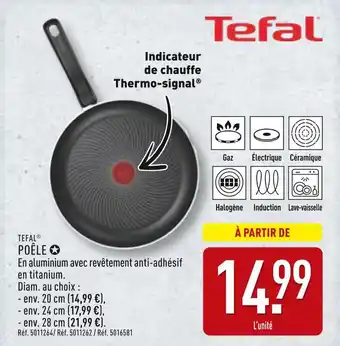 ALDI Tefal Poêle avec revêtement anti-adhésif en titanium offre