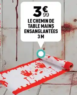 Centrakor Le chemin de table mains ensanglantées 3m offre