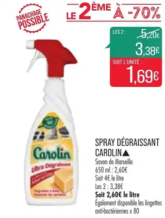 Match Spray dégraissant carolin offre