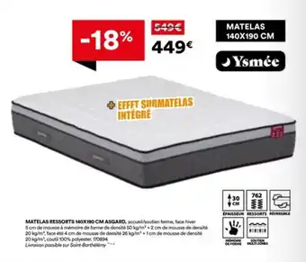 BUT Matelas ressorts 140x190 cm asgard offre