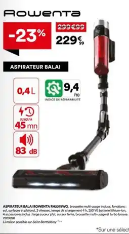 BUT ROWENTA Aspirateur balai offre